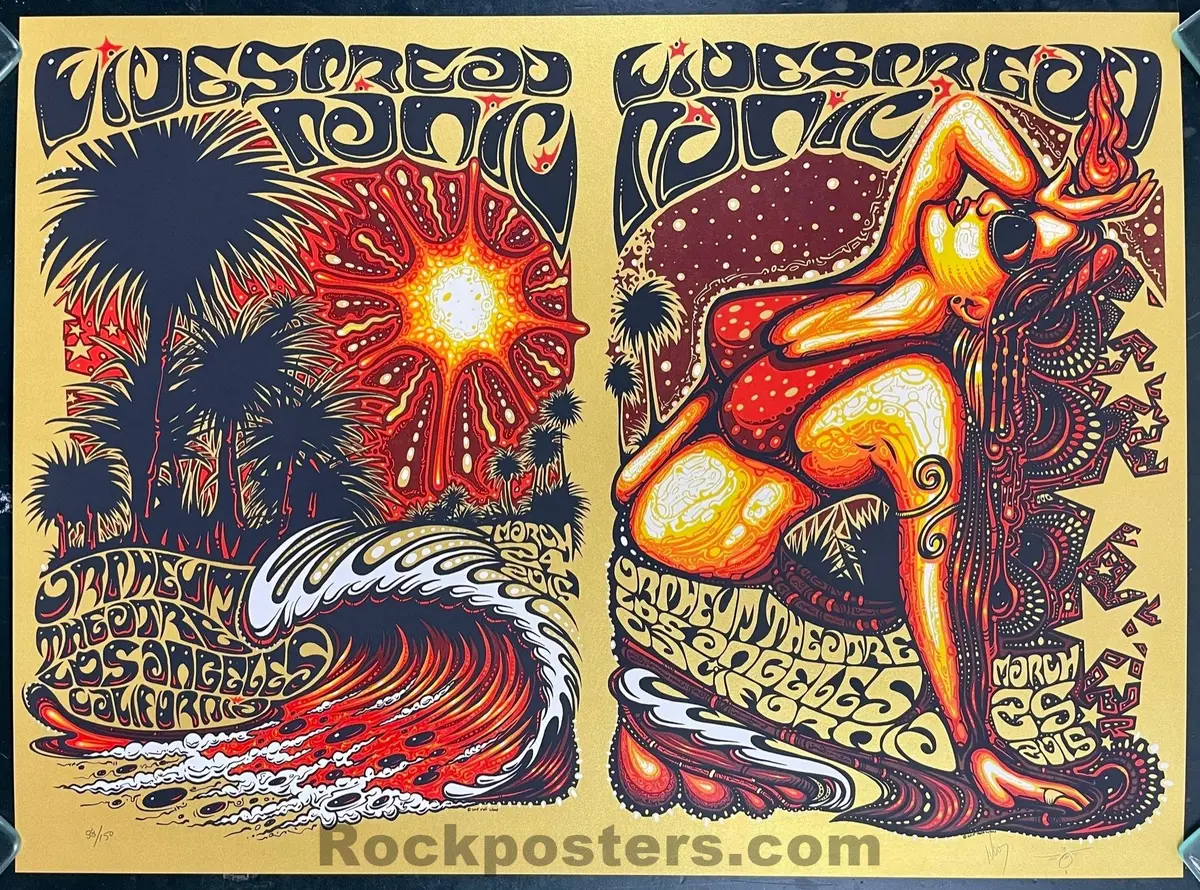 Widespread Panic - Los Angeles '15 -  Jeff Wood - Uncut Gold - Mint 1