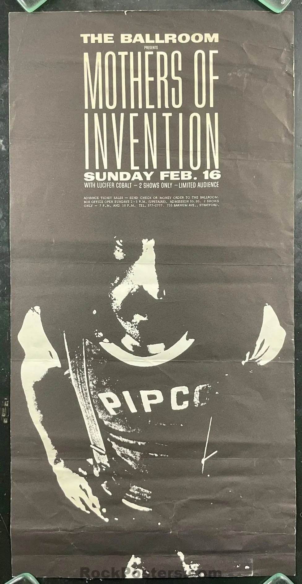 Auction - Frank Zappa - Mothers Of Invention - 1969 Poster - Stratford Ct - Very Good 1
