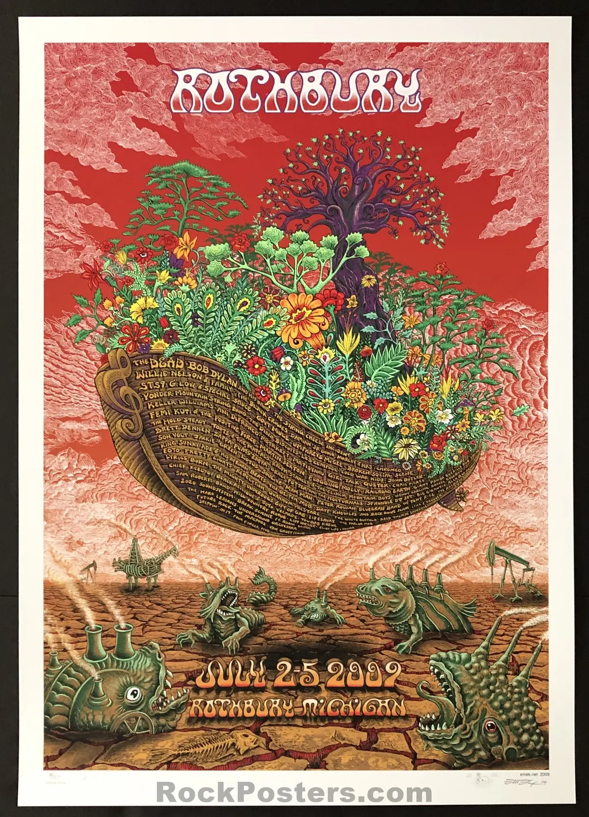 Auction - Emek Rothbury -  Festival '09 Bob Dylan The Dead Rare Silkscreen Apocalypse Edition Of 25 - Mint 1