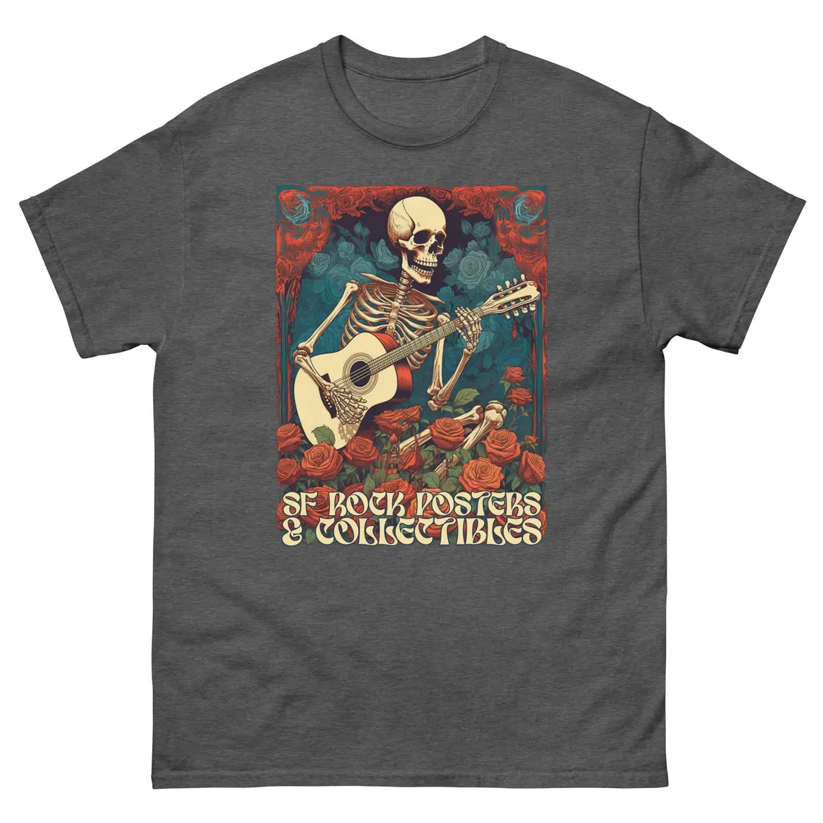 Rockposters.Com - Grateful Poster (Main Edition) Men's T-Shirt - Charcoal Heather 1
