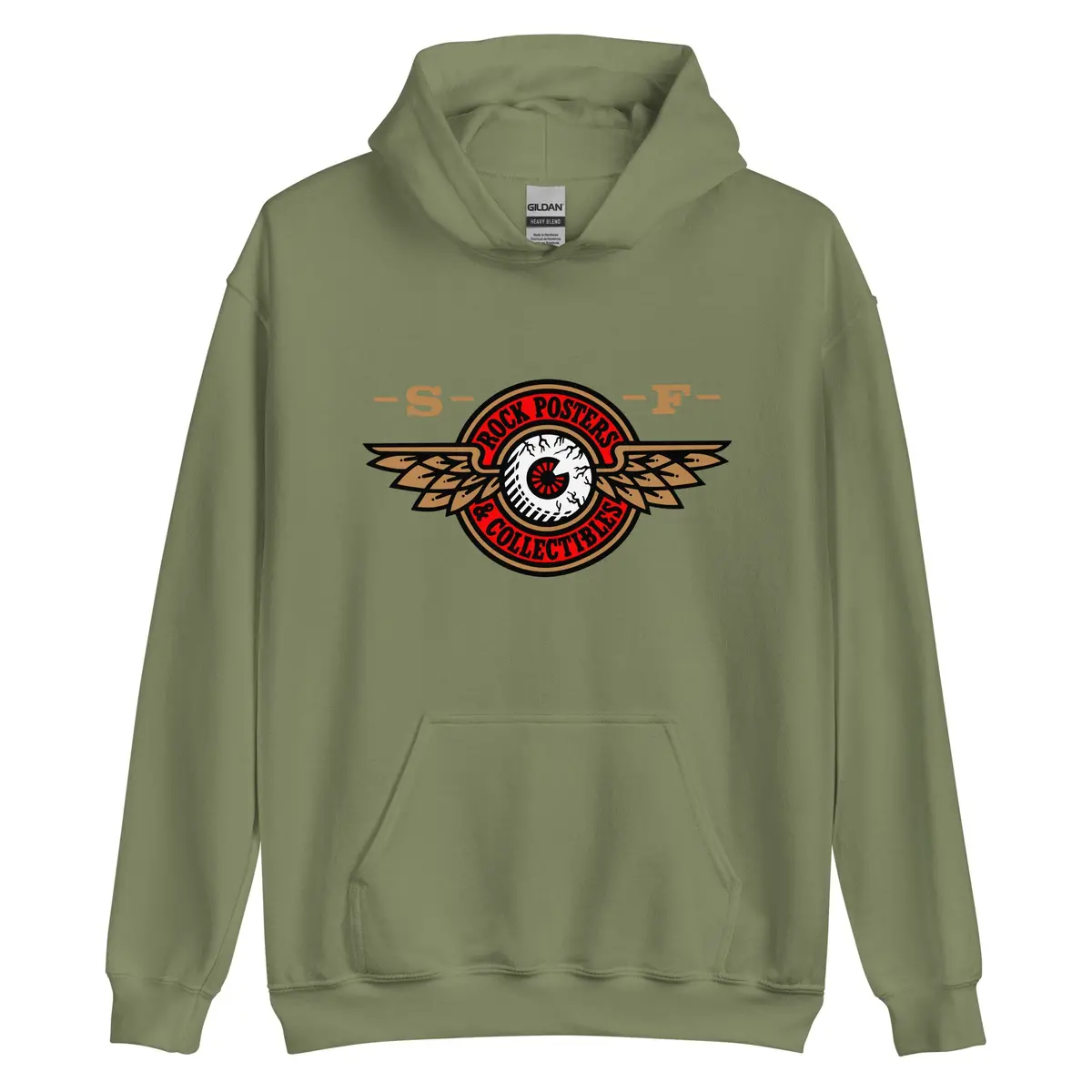 Rockposters.Com - Est. 1991 Men's Hooded Sweatshirt - Army Green 1